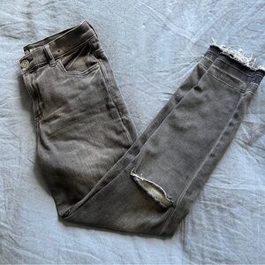Express Grey Distressed High-Rise Ankle Legging Jeans - size 4R